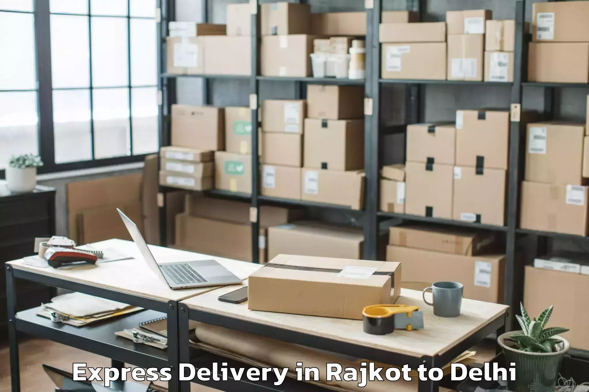 Book Rajkot to Garhi Express Delivery